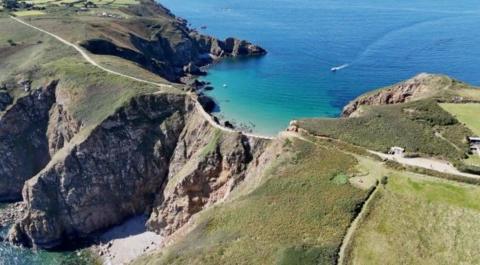 A birds eye view of the Coupee in Sark 