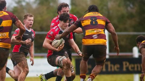 Action from Cornish Pirates v Ampthill at Camborne