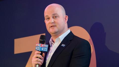 Rhodri Jones during the 2026 Super League season launch