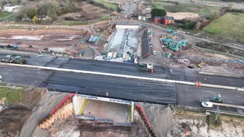 The newly resurfaced motorway surface following the works.