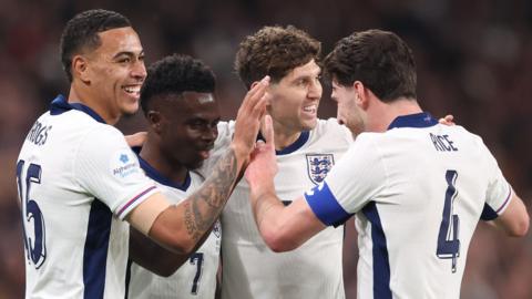 England players celebrate
