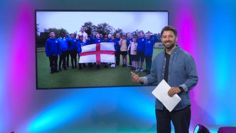Ricky on the Newsround set