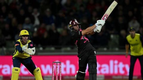 Will Smeed of Somerset bats during the 2025 Vitality Blast Men's Final