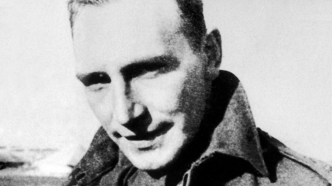 Black and white photo of Paddy Mayne 