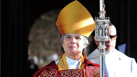 The Archbishop of Wales, Cherry Vann, in her regalia