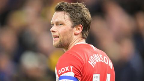 Jonny Howson, wearing the captain's armband, in one of his last games for Middlesbrough