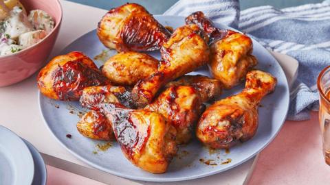 Air fryer sticky chicken drumsticks