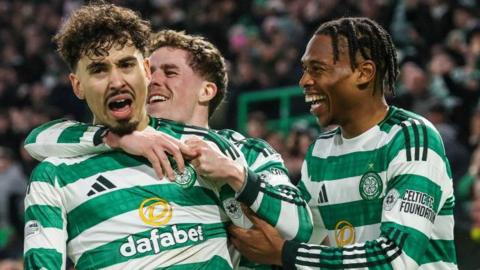 Celtic players celebrating