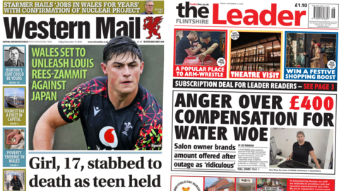 Front page of Western Mail and Flintshire Leader