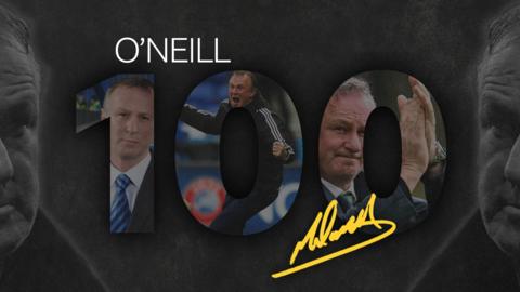 Michael O'Neill's 100 NI games graphic