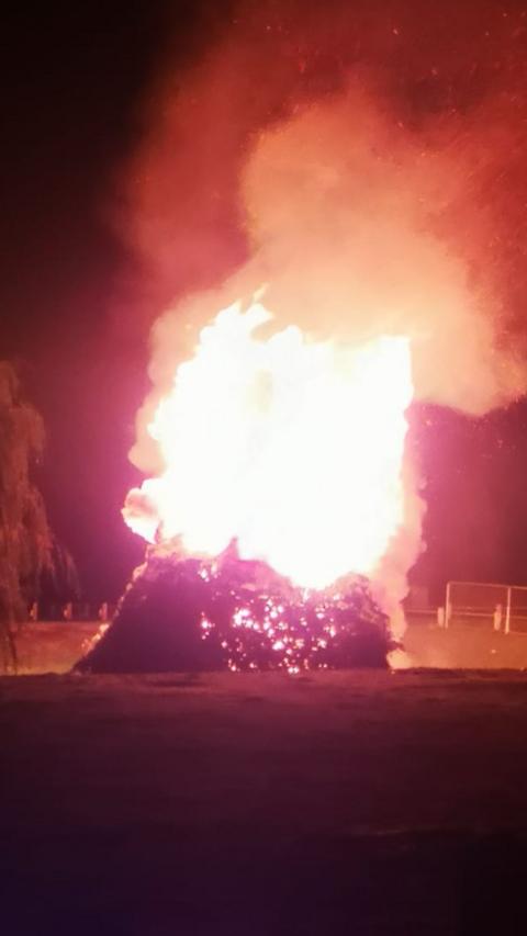A raging bonfire