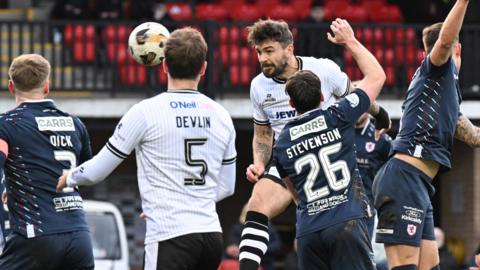 George Oakley scores for Ayr United against Raith Rovers