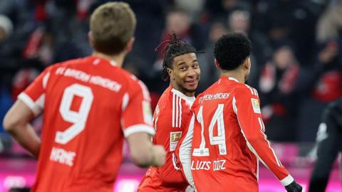 Kane, Olise and Diaz of Bayern Munich 