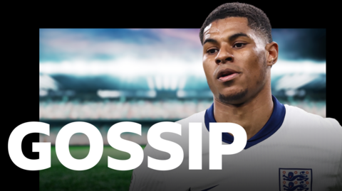 Marcus Rashford in a gossip graphic