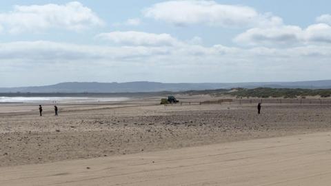General view of the beach at Seaton Carew.