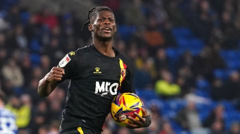 Watford's Vakoun Bayo celebrates scoring 