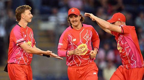 Welsh Fire players celebrate