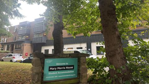 An accommodation sign at Mary Morris House in Headingley.