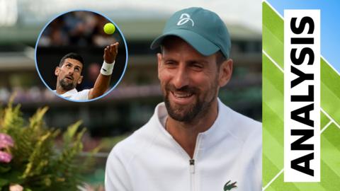 Novak Djokovic on the ball toss of his serve