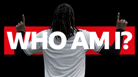 A generic picture of an unknown footballer next to the words "Who am I?"