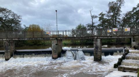 French Weir in Taunton with strong water flow