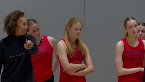 Serene Kersten coaching Jersey players