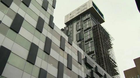 Unity buildings in Rumford Place under construction