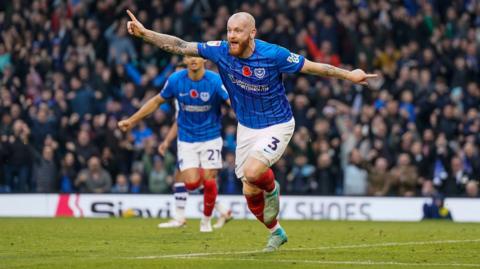 Connor Ogilvie celebrating scoring against Preston