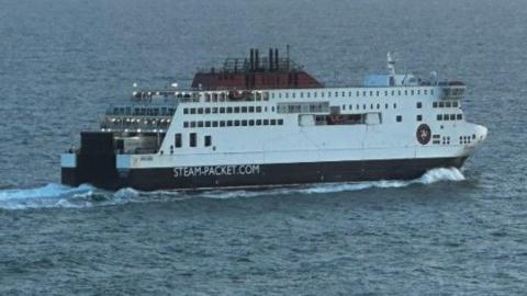 The Manxman ferry in Douglas Bay.