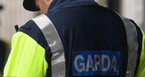 Garda with back to camera in uniform