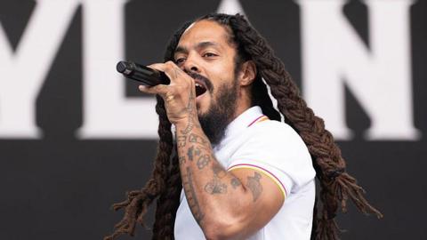Bobby Vylan performing at Glastonbury on 28 June 2025