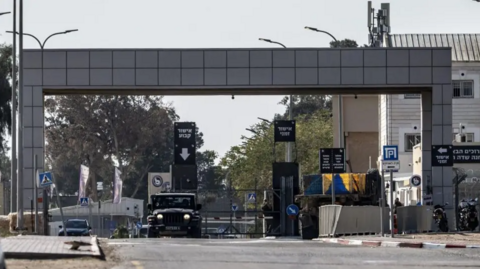 File photo showing the entrance to Sde Teiman military base in southern Israel