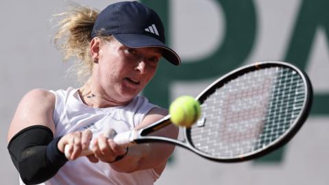 Francesca Jones hits a backhand