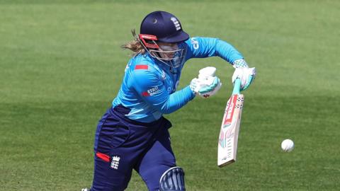 Tammy Beaumont of England plays a shot