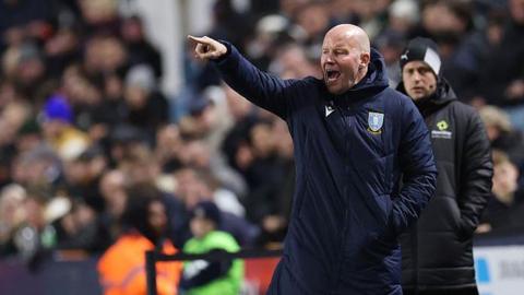 Sheffield Wednesday boss Henrik Pedersen shouts instructions to his players at The Den