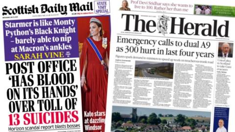 index picture combining the front pages of two newspapers