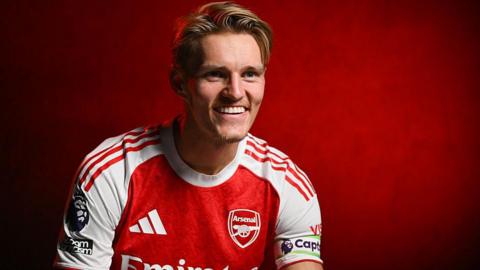 A smiling Martin Odegaard