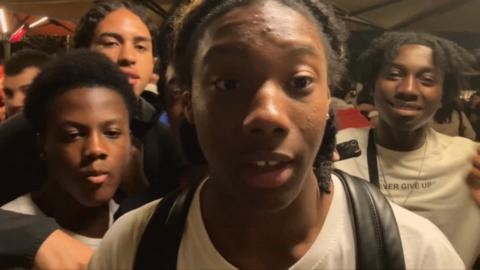 Group of young men during interview