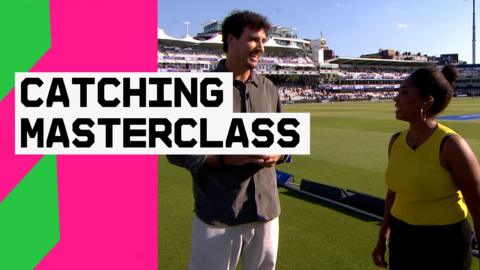 Ebony Rainford-Brent and Steven Finn talking