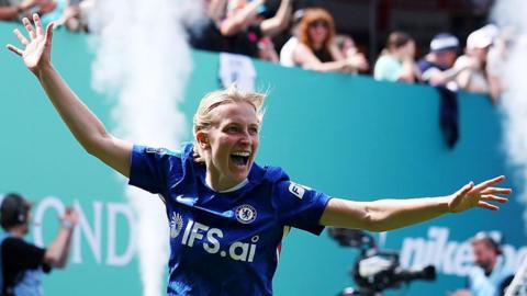 Aggie Beever-Jones of Chelsea celebrates after scoring a goal