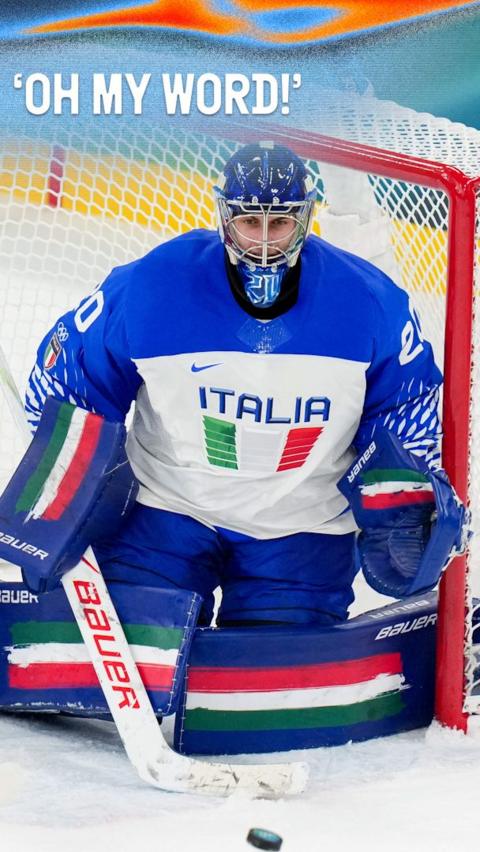 Watch as Italy's Damian Clara makes a great save