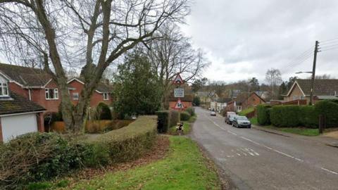 Streetview image of the main road through Whissendine, a rural village with a mix of Victorian and 20th Century housing