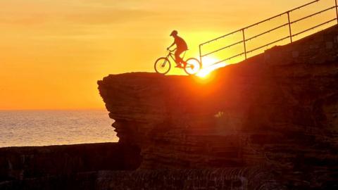 bike in sunset