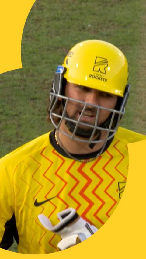 Tim David looks agitated after dismissal