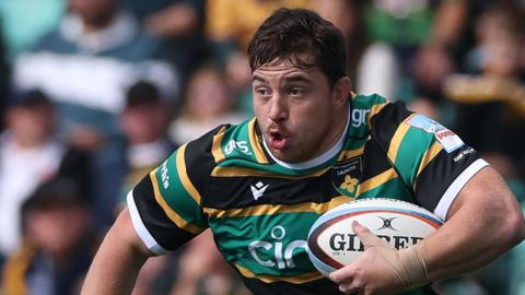 Henry Walker in action for Northampton Saints
