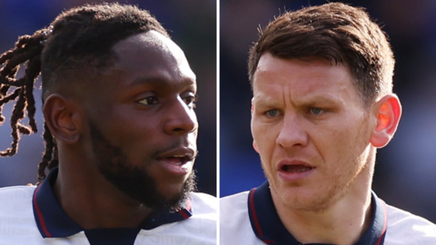Headshots of Omari Patrick (left) and Connor Jennings (right) playing for Tranmere