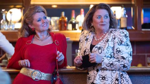 Kath (SIAN GIBSON), Diane (ROSIE CAVALLERO) in The Power of Parker