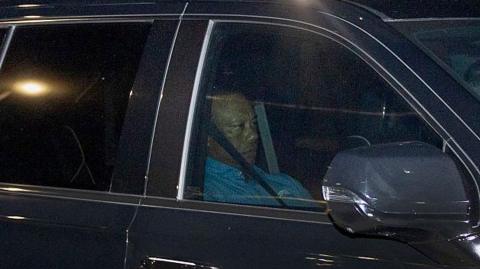 Tiger Woods is driven from the Martin County Jail after being arrested for driving under the influence after a car crash on March 27, 2026 in Stuart, Florida