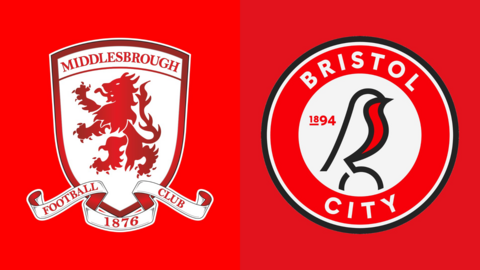 Side-by-side of Middlesbrough and Bristol City badges