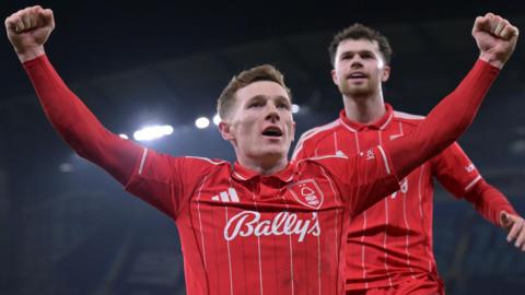 Elliot Anderson celebrates scoring for Nottingham Forest
